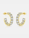 Inlaid Zircon C-Hoop Earrings