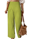 Smocked High Waist Wide Leg Pants