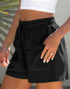 Drawstring High Waist Shorts with Pockets