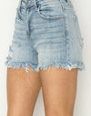 RISEN Raw Hem Denim Shorts