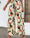 Printed Smocked Waist Wide Leg Pants