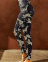 Animal Printed Distressed High Waist Leggings