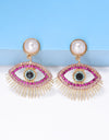 Evil Eye Shape Rhinestone Zinc Alloy Synthetic Dangle Earrings