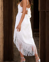 Fringe High-Low Square Neck Cami Dress