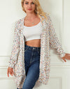 Heathered Open Front Long Sleeve Cardigan