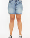 Kancan Full Size Raw Hem High Waist Denim Shorts