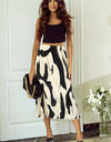 Printed Elastic Waist Skirt