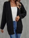 Warm Fall Mixed Knit Open Front Longline Cardigan