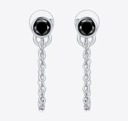 Inlaid Moissanite Chain Earrings