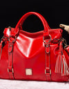 PU Leather Handbag with Tassels