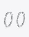 Moissanite Rhodium-Plated Hoop Earrings