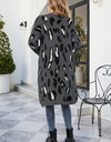 Leopard Open Front Cardigan with Pockets