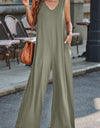 Full Size V-Neck Wide Strap Jumpsuit