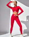 Round Neck Long Sleeve Top and Leggings Active Set