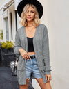 Cable-Knit Long Sleeve Cardigan