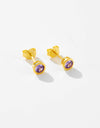 925 Sterling Silver Inlaid Zircon Stud Earrings