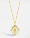 18K Gold-Plated Spring Ring Closure Pendant Necklace