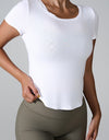 Cutout Round Neck Short Sleeve Active T-Shirt