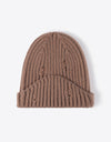 Distressed Rib-Knit Beanie