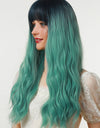 13*1" Full-Machine Wigs Synthetic Long Wave 26" in Seafoam Ombre