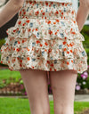 Floral Smocked Waist Layered Skirt