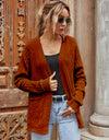 Ribbed Open Front Long Sleeve Cardigan