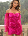 Sweetheart Neck Ruched Mini Dress