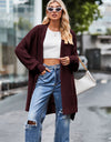 Open Front Dropped Shoulder Longline Cardigan