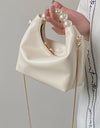 Adored PU Leather Pearl Handbag