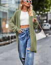 Open Front Dropped Shoulder Longline Cardigan