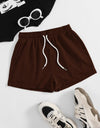 Drawstring Pocketed Elastic Waist Shorts