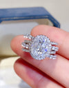 3 Carat Moissanite 925 Sterling Silver Layered Ring