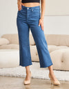 RFM Crop Chloe Full Size Tummy Control High Waist Raw Hem Jeans