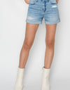 RISEN Distressed Mid-Rise Waist Denim Shorts