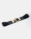 Circle Shape Buckle Zinc Alloy Buckle PU Leather Belt