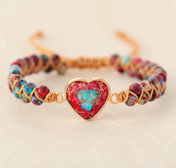 Handmade Heart Shape Natural Stone Bracelet