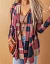 Plaid Open Front Cardigan