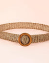 Round Buckle Woven Belt