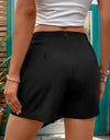 Decorative Button High Waist Skort