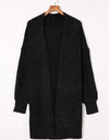 Woven Right Heathered Open Front Longline Cardigan