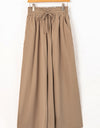 Drawstring Waist Wide Leg Pants