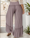 Wide Leg Ruffle Trim Pants