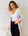 Full Size Gradient Open Front Cardigan