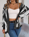 Open Front Animal Print Cardigan