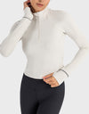 Mock Neck Half Zip Long Sleeve Sport Top