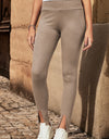 High Waist Ribbed Slit Leggings