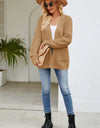 Open Front Long Sleeve Cardigan with Pockets