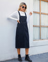 Denim Overall Dress with Pocket