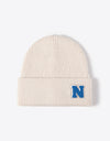 Letter N Patch Cuffed Knit Beanie