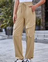 Drawstring High Waist Cargo Pants